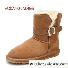 供應 AOKANG LADIES/奧康女鞋 雪地靴2012冬靴二層牛皮中筒靴女靴工廠,批發,進口,代購