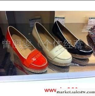 專柜正品代購 2012新款 思加圖 坡跟厚底牛漆皮女鞋 9EF03工廠,批發,進口,代購