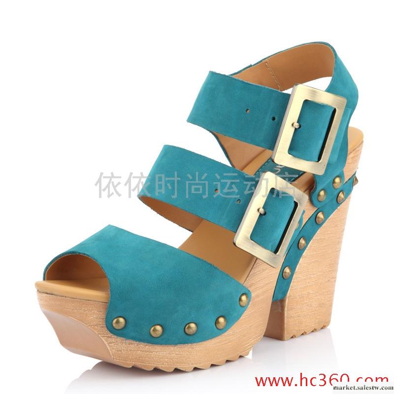 歐美皮帶扣細帶鏤空羅馬鞋高跟鞋 防水臺粗跟涼鞋子 清倉真皮女鞋工廠,批發,進口,代購