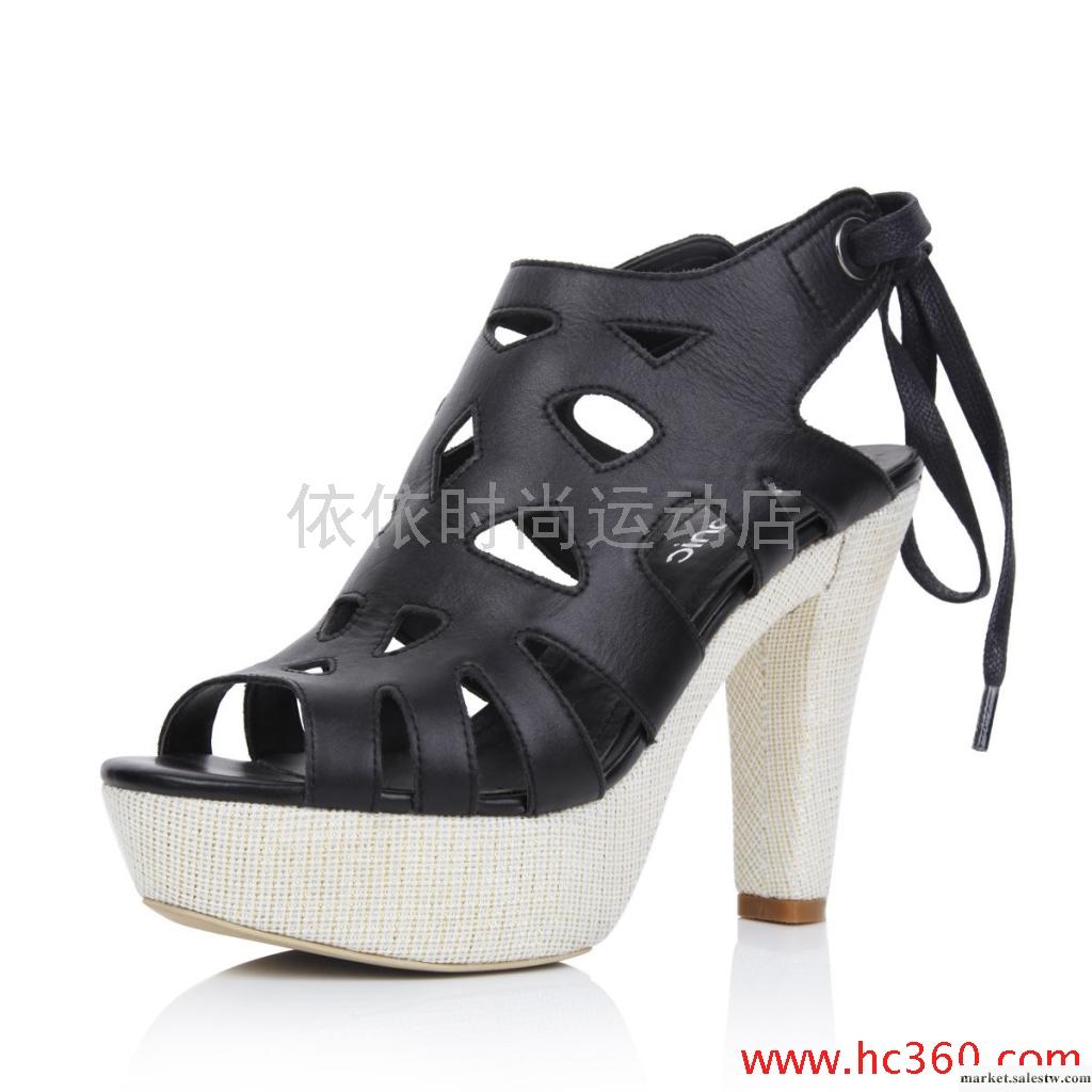 羊皮鏤空羅馬鞋 防水臺粗跟涼鞋 后綁帶真皮女鞋 2012夏季 洞洞鞋工廠,批發,進口,代購