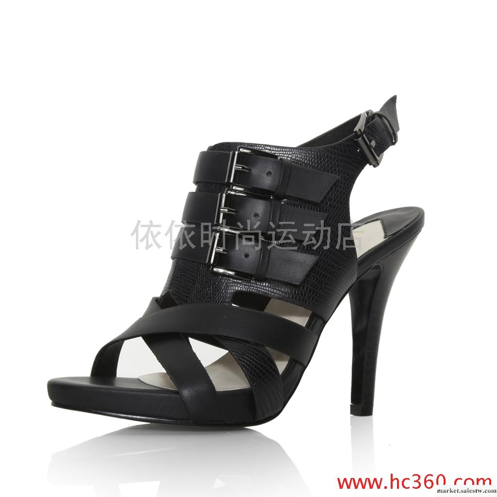 正品 牛皮帶扣細帶羅馬鞋 細跟露趾高跟涼鞋 真皮女鞋 2012夏 新工廠,批發,進口,代購