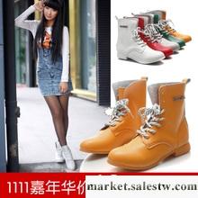 限量 春秋靴子新款韓版潮流圓頭橡膠底低跟系帶短靴騎士靴子女鞋工廠,批發,進口,代購