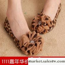 限量 秋季新款歐美水鉆豹紋尖頭平跟平底鞋花朵套腳淺口單鞋女鞋工廠,批發,進口,代購