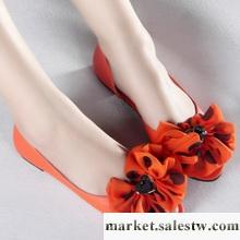 2012夏季新品 韓版甜美花朵平底鞋色拼魚嘴平跟單鞋 女鞋 涼鞋工廠,批發,進口,代購