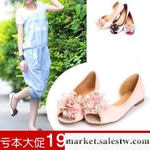 2012秋季新款 碎花淑女魚嘴花朵平跟約會單鞋 公主鞋 女鞋 涼鞋工廠,批發,進口,代購