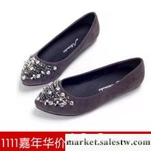 限量 特價新款 歐美英倫復古時尚水鉆船鞋尖頭平跟絨面單鞋 女鞋工廠,批發,進口,代購
