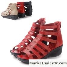 2012夏季熱賣 時尚歐美風OL水鉆坡跟露趾拉鏈女鞋 涼鞋 羅馬鞋工廠,批發,進口,代購