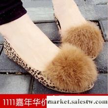 限量 秋季新款 時尚韓版甜美淑女豹紋絨毛裝飾平底休閑女鞋 單鞋工廠,批發,進口,代購