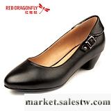 紅蜻蜓 真皮女單鞋 2012秋冬正品新品休閑時尚水鉆皮帶扣中跟女鞋工廠,批發,進口,代購
