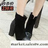 波爾諦奇 2012新款冬女鞋 真皮粗跟時尚短靴磨砂皮高跟女靴子8227工廠,批發,進口,代購