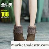 波爾諦奇 2012新款冬女鞋 厚底短靴 真皮坡跟女雪地靴子851工廠,批發,進口,代購