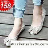 波爾諦奇新款平跟單鞋女真皮歐美圓頭水鉆專柜正品女式鞋女鞋2612工廠,批發,進口,代購