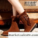 波爾諦奇 2012新款冬女鞋 厚底真皮中筒靴 時尚保暖女雪地靴子831工廠,批發,進口,代購
