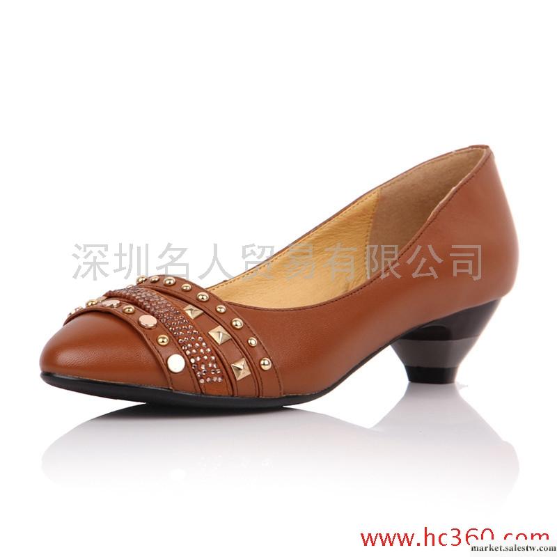 尚迪莎 春秋季新品中跟單鞋 坡跟流蘇水鉆鉚釘OL職業真皮女鞋C02工廠,批發,進口,代購
