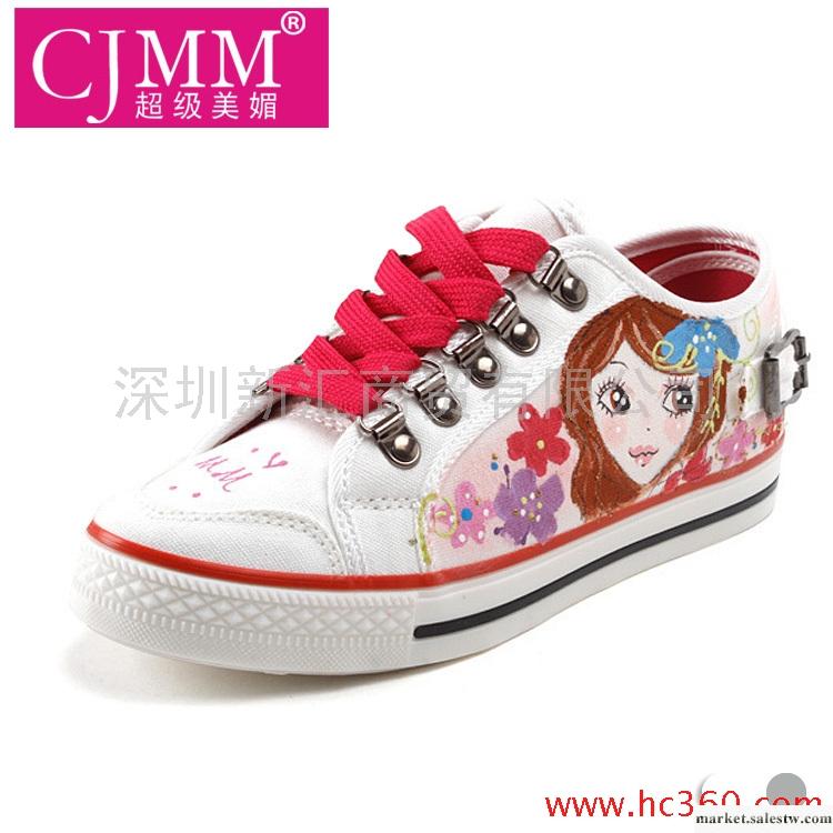 超級美媚 新款 帆布鞋 女 韓版 潮 隱形內增高女鞋 純手工手繪鞋工廠,批發,進口,代購