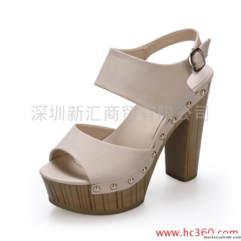 超級美媚 2012春夏新款 羅馬風性感粗高跟涼鞋 木紋鞋底女鞋9802工廠,批發,進口,代購