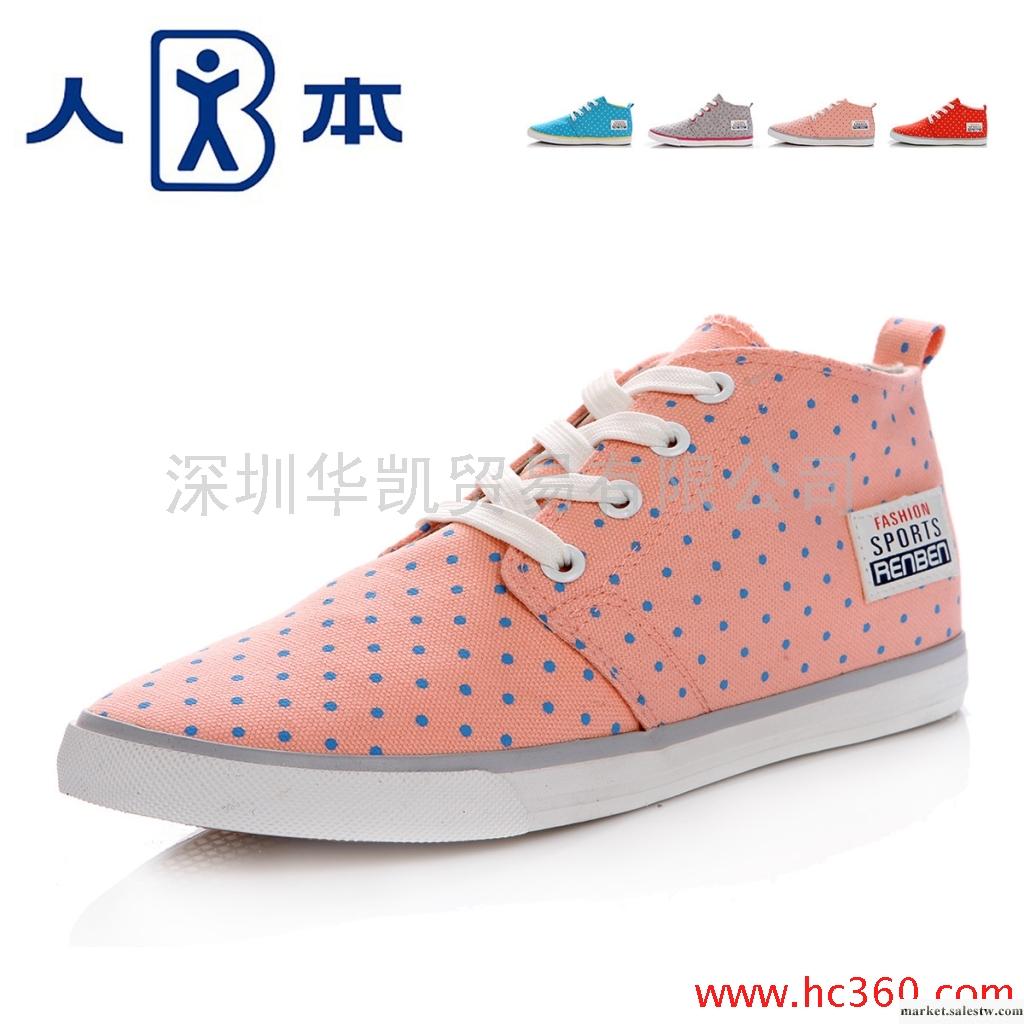 人本官方正品 春季新版低幫鞋 韓版學院風 圓點甜美帆布鞋 女鞋工廠,批發,進口,代購