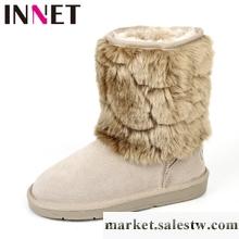 供應 INNET/茵奈兒牛皮女鞋 8501RD 雪地靴秋冬季中筒靴工廠,批發,進口,代購