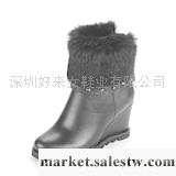 供應-=秋冬女鞋adinal/阿迪納 秋冬全頭層小牛皮獺兔毛女靴子坡跟鉚釘女鞋工廠,批發,進口,代購