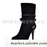 供應---秋冬女鞋靚妮 2011秋冬新款女鞋 時尚兔毛高跟中筒靴冬季騎士靴女靴子工廠,批發,進口,代購