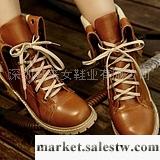 供應---秋冬女鞋2011秋冬新款女鞋 帥氣交叉綁帶 毛線翻邊中跟復古馬丁短靴X工廠,批發,進口,代購