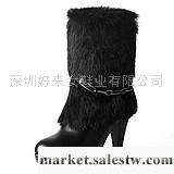 供應--=秋冬女鞋KWY秋冬新款女鞋短靴粗跟兔毛防水臺高跟女靴真皮中筒靴毛毛靴子工廠,批發,進口,代購