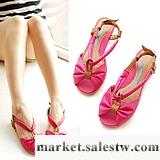 供應2012夏新正品涼鞋 日系糖果魚嘴鞋蝴蝶結羅馬鞋平跟涼鞋 大碼女鞋工廠,批發,進口,代購