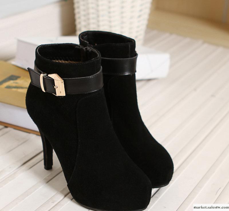 真皮女鞋批發冬季新款歐美頭層牛皮高跟鞋女士休閑鞋 時尚馬丁靴工廠,批發,進口,代購