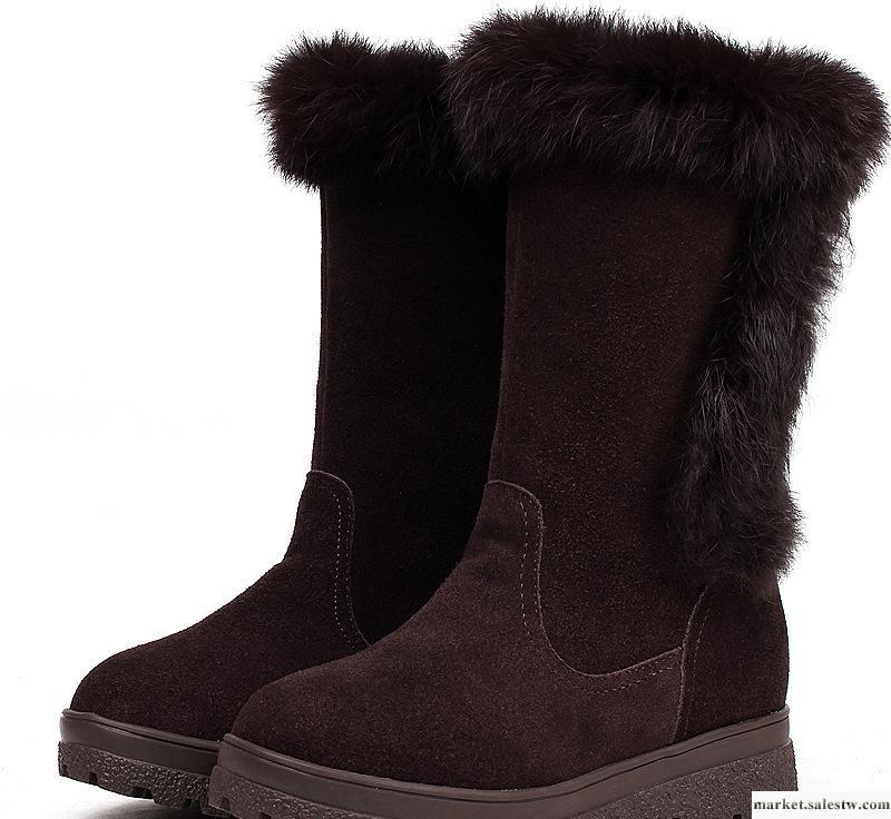 2012新款女鞋冬季高筒雪地靴絨皮橡膠底雪地靴耐磨防滑女靴子鞋子工廠,批發,進口,代購