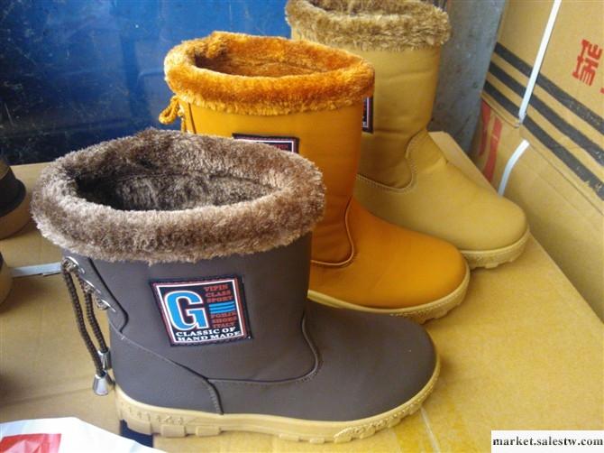 供應棉鞋女靴子皮面毛毛口高幫純色女鞋保暖防水雪地靴工廠,批發,進口,代購