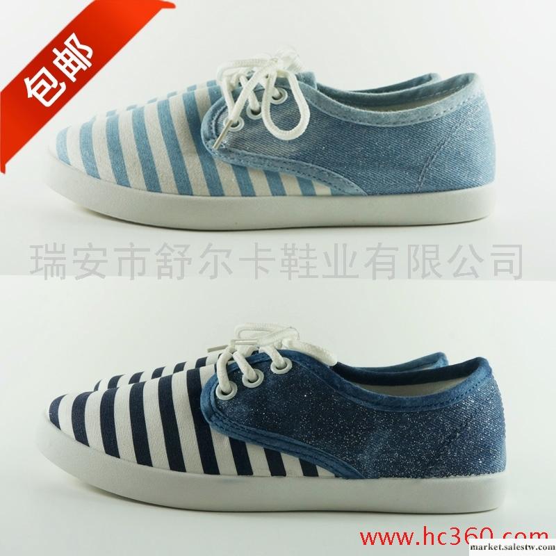 供應夏季清涼日韓便鞋女鞋女式休閑單鞋帆布鞋舒適軟底斑馬條紋海軍風工廠,批發,進口,代購