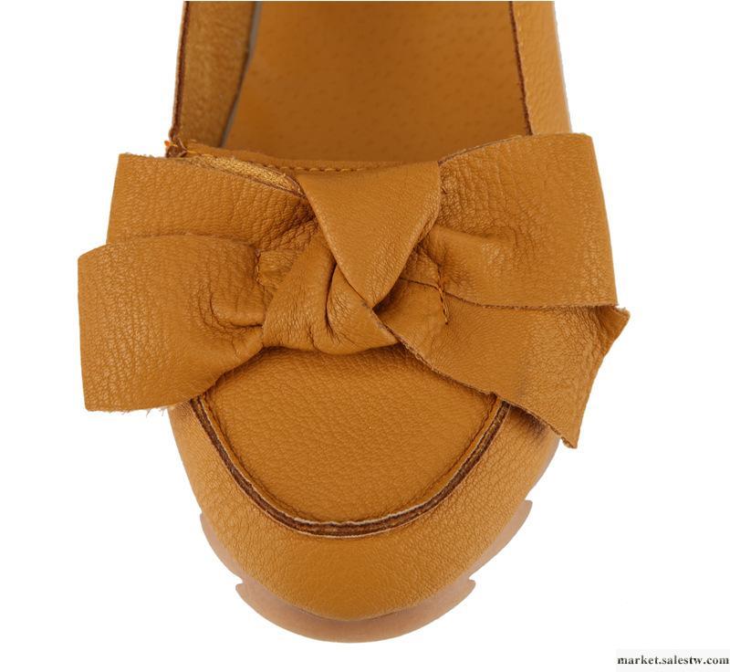 新款蝴蝶結牛筋底女鞋豆豆鞋平底平跟鞋媽媽鞋單鞋女鞋清倉工廠,批發,進口,代購