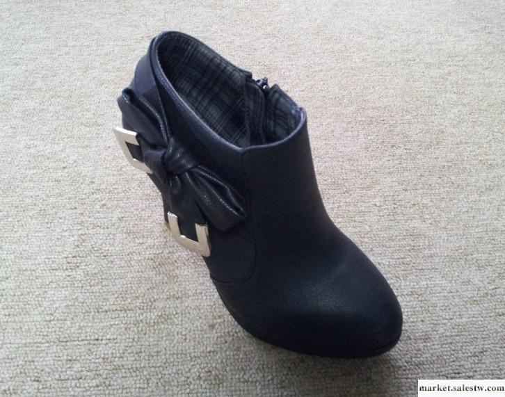 供應新款女靴子歐美時尚短靴金屬蝴蝶結單靴外貿女鞋女鞋批發工廠,批發,進口,代購