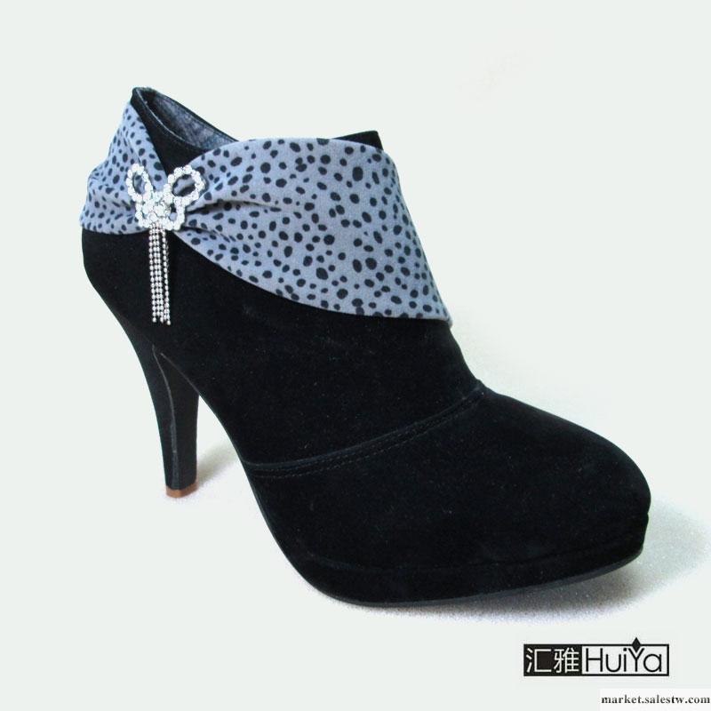 供應匯雅低筒女靴粗跟防水臺蝴蝶結單鞋 時尚靴子 女鞋廠家工廠,批發,進口,代購