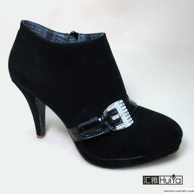 供應匯雅粗跟厚底防水臺 水鉆扣時尚女靴子 時裝鞋 高跟鞋 女鞋廠家工廠,批發,進口,代購