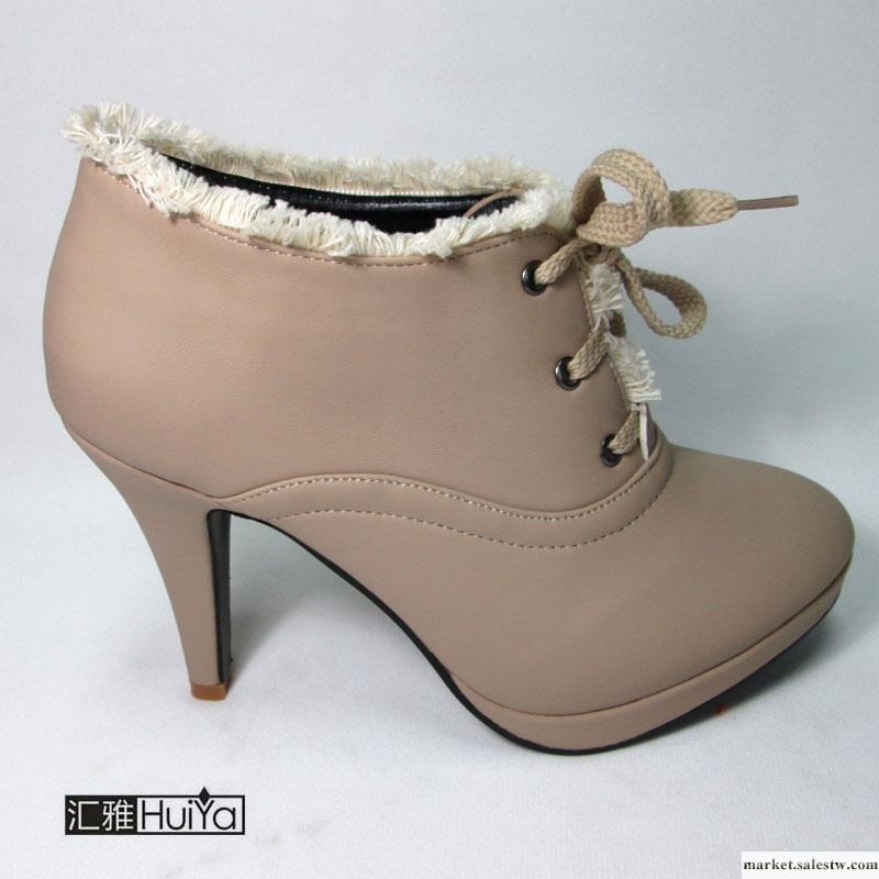 供應匯雅2012時尚裸色中跟防水臺女靴子 高跟鞋 時裝鞋 女鞋批發工廠,批發,進口,代購