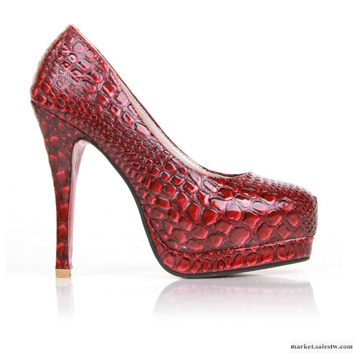 歐美流行款性感蟒紋亮皮超高跟單鞋防水臺雙色款女鞋JS3-AW工廠,批發,進口,代購