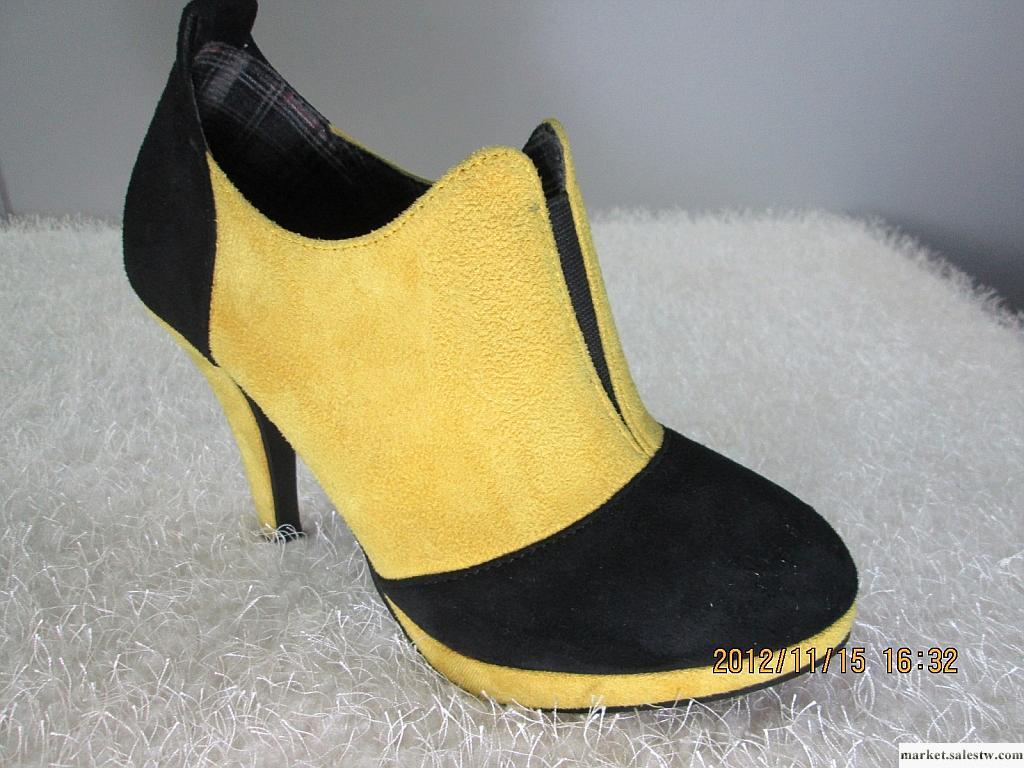 供應新款拼色女靴子 低筒高跟鞋短靴 女鞋廠家批發 正裝鞋工廠,批發,進口,代購