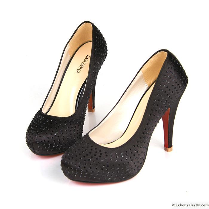 婚紗伴侶白色水鉆婚鞋高跟鞋防水臺超高跟單鞋女鞋JS32-8A工廠,批發,進口,代購