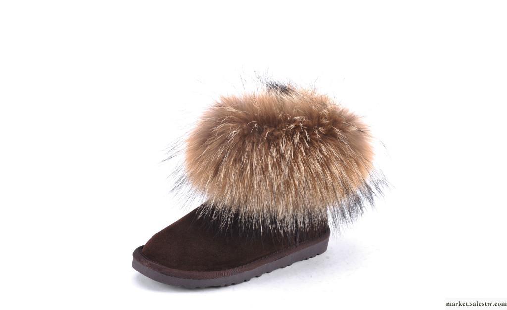 供應貉子毛5854狐貍毛雪地靴 2012冬季爆款 新款靴子 女鞋工廠,批發,進口,代購