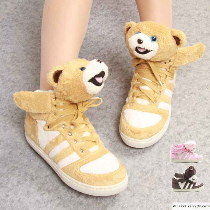 2011年冬季特價 夢幻小熊毛絨絨鞋 舒適平跟保暖鞋女鞋LS9336工廠,批發,進口,代購