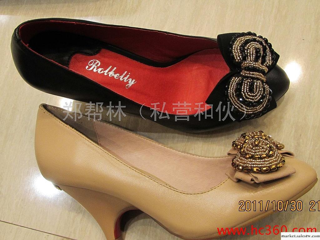 供應2013日韓時尚新款，真皮，中跟，蝴蝶結牛皮單鞋女鞋ZN000036工廠,批發,進口,代購