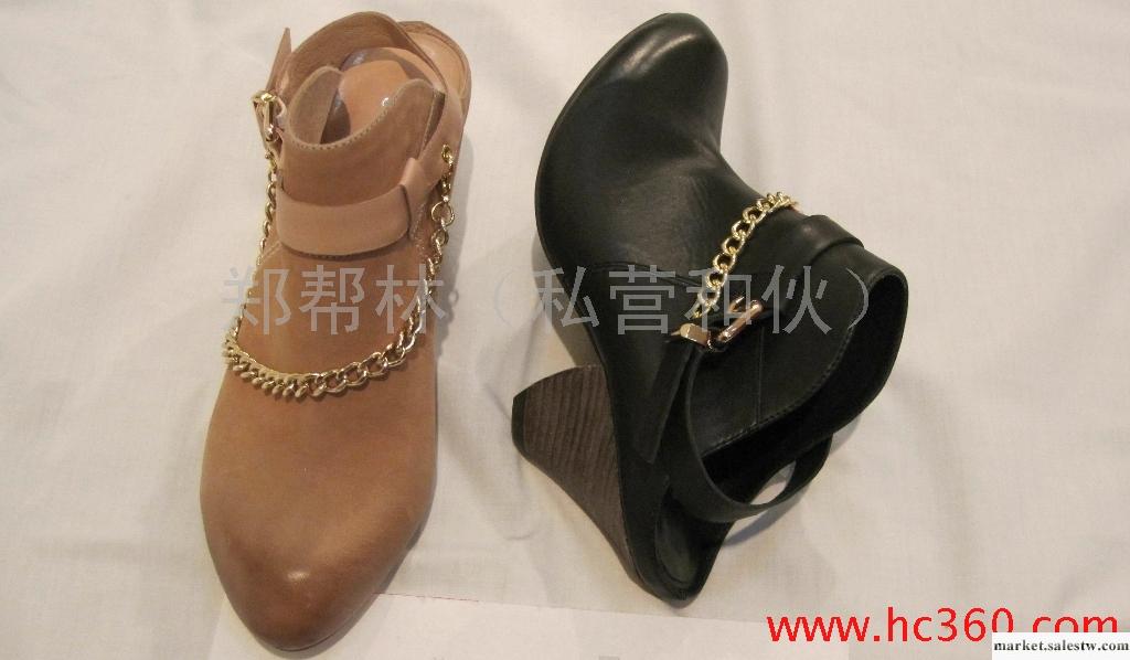 供應2012新款頭層牛皮坡跟銀鏈單鞋女鞋ZN000125工廠,批發,進口,代購