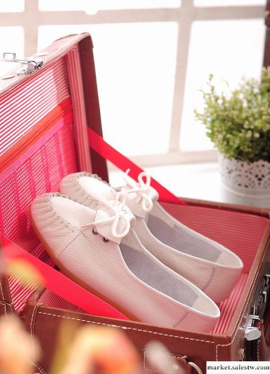 批發2012新款真皮休閑女鞋 牛筋底 舒適平跟單鞋工廠,批發,進口,代購