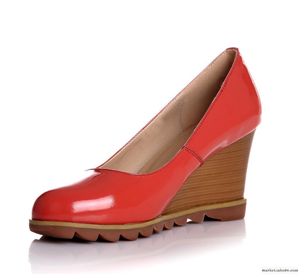 廠家批發2012新款Bc2坡跟跟防水臺 漆皮 真皮單鞋 女鞋 皮鞋工廠,批發,進口,代購