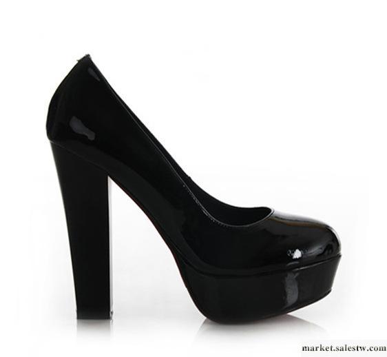 工廠批發2012新款C-3 豹紋牛皮漆皮 粗高跟 防水臺時尚 女鞋 單鞋工廠,批發,進口,代購