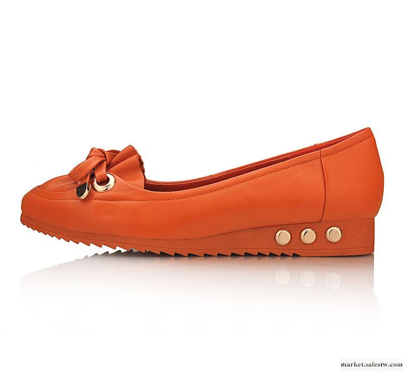 批發優質2012真皮休閑女鞋011 舒適平跟單鞋工廠,批發,進口,代購