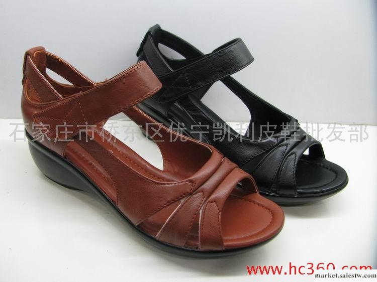 供應2012簡約休閑真皮女鞋 夏季百搭搭扣羅馬鞋涼鞋坡底鞋 720工廠,批發,進口,代購