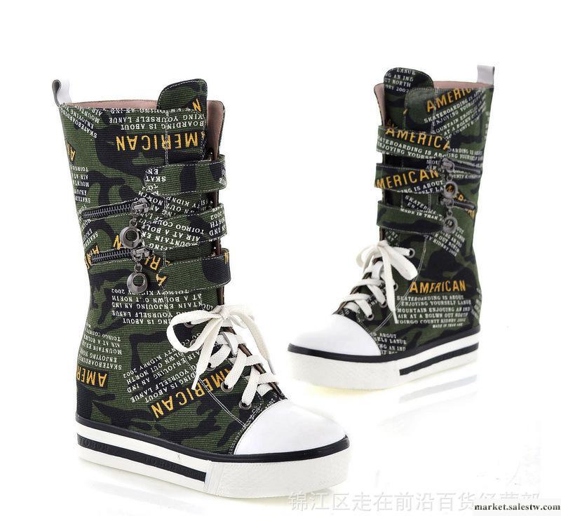 批發2012新款軍綠色高幫帆布鞋 單鞋 成都女鞋工廠,批發,進口,代購