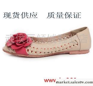 2012日韓夏日新品鏤空魚嘴花朵甜美平底小單鞋涼鞋女鞋工廠,批發,進口,代購